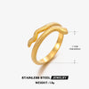 Snake Ring, Stainless Steel with Textured or Polished Finish, Gold-Tone or Silver-Tone, 25 Styles