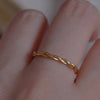 Twist Stacking Ring for Women, Slim Gold-Tone Rope-Detail Band, Sizes 5-10