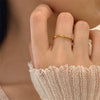 Twist Stacking Ring for Women, Slim Gold-Tone Rope-Detail Band, Sizes 5-10