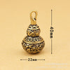 Engraved Gourd Pendant, Brass with Screw-Top Hollow Body, 40 x 22 mm