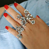 Floral and Vine Ring Set, Alloy with Antique Silver-Tone Finish, 4 Pieces