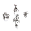 Floral and Vine Ring Set, Alloy with Antique Silver-Tone Finish, 4 Pieces
