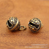Taotie Motif Bell Pendant, Brass with Antique Finish, 35 mm