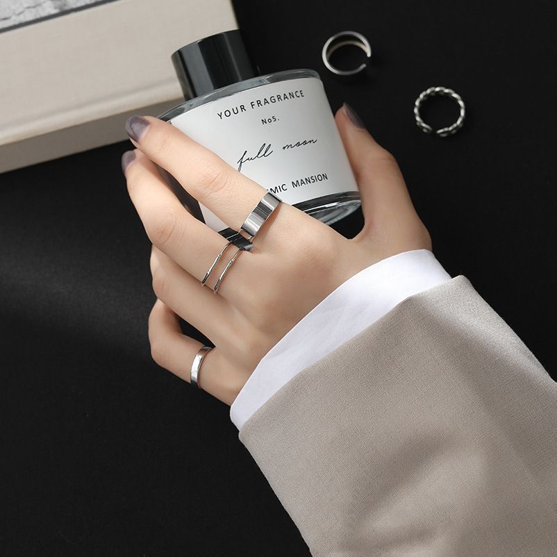 Open Ring for Women, Silver-Tone Plain, Chain-Link and Double-Loop Band Designs
