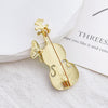 Violin Brooch Pin, Green Enamel Alloy Musical Instrument Design for Clothing - Product view 3