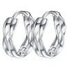 Mobius Hoop Earrings, Twisted Copper Design in Silver-Tone or Black Finish, One Pair - Product view 1