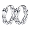 Mobius Hoop Earrings, Twisted Copper Design in Silver-Tone or Black Finish, One Pair - X024-A silver [one pair]]