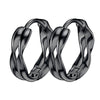 Mobius Hoop Earrings, Twisted Copper Design in Silver-Tone or Black Finish, One Pair - X024-B black [pair]]