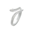 Snake Ring, Silver-Tone Copper with Textured Scales, Adjustable Open Band