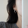 Slim Circle Hoop Earrings for Women, Minimalist Round Design in Gold-Tone or Silver-Tone Finish - Look-Alike Silver Full Body Sterling Silver