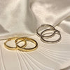 Slim Circle Hoop Earrings for Women, Minimalist Round Design in Gold-Tone or Silver-Tone Finish - Product view 3