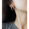 Slim Circle Hoop Earrings for Women, Minimalist Round Design in Gold-Tone or Silver-Tone Finish - Product view 4