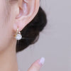 Rotating Hoop Earrings for Women, Gold-Tone Copper Design with Sparkling Zircon Accents - Golden Swivel Earrings