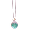 Heart Pendant Necklace for Women, Sun and Moon Motifs on a Silver-Tone O-Chain - Product view 1