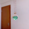 Heart Pendant Necklace for Women, Sun and Moon Motifs on a Silver-Tone O-Chain - Product view 2