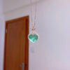 Heart Pendant Necklace for Women, Sun and Moon Motifs on a Silver-Tone O-Chain - Product view 3