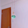 Heart Pendant Necklace for Women, Sun and Moon Motifs on a Silver-Tone O-Chain - Love necklace [white gold holder]