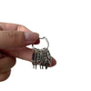 Miniature Key Charm Keychain, Antique Silver-Tone Alloy with Large Ring and Multiple Key Pendants