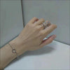 Snake Wrap Ring, Silver-Tone Alloy with Blue and Clear Accents, Adjustable Open Design