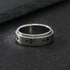 Cross Pattern Band Ring, Stainless Steel, Silver-Tone, Gold-Tone or Black, Sizes 7-12