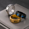 Cross Pattern Band Ring, Stainless Steel, Silver-Tone, Gold-Tone or Black, Sizes 7-12