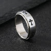 Cross Pattern Band Ring, Stainless Steel, Silver-Tone, Gold-Tone or Black, Sizes 7-12