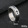 Cross Pattern Band Ring, Stainless Steel, Silver-Tone, Gold-Tone or Black, Sizes 7-12