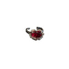 Red Accent Ring, Silver-Tone Copper with Floral, Cross or Snake Design, Adjustable, 12 Styles