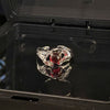 Red Accent Ring, Silver-Tone Copper with Floral, Cross or Snake Design, Adjustable, 12 Styles