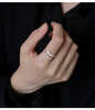Silver Snake Ring, Textured Scales with Green Eye Accents, Adjustable Open Band