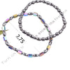 Magnetic Beaded Anklet or Bracelet, Black Stone-Style Beads in Three Design Options - Product view 1