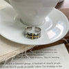 Vintage-Style Open Ring, Silver-Tone Band with Gold-Tone Eye or Cross Design
