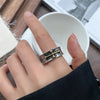 Vintage-Style Open Ring, Silver-Tone Band with Gold-Tone Eye or Cross Design