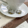 Vintage-Style Open Ring, Silver-Tone Band with Gold-Tone Eye or Cross Design