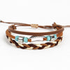 Multi-Layer Woven Bracelet, Mixed-Material Bands with Shell Detail and Vintage-Inspired Design - Product view 2