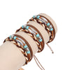 Multi-Layer Woven Bracelet, Mixed-Material Bands with Shell Detail and Vintage-Inspired Design - Product view 3
