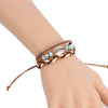 Multi-Layer Woven Bracelet, Mixed-Material Bands with Shell Detail and Vintage-Inspired Design - Product view 4