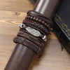 6-Piece Layered Bracelet Set, Woven Bands with Alloy Wing Accents in Black or Brown - Product view 4