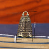 Engraved Bell Pendant, Antique Brass, 3.3cm, Bell Only or Cord and Keyring Options