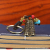 Engraved Bell Pendant, Antique Brass, 3.3cm, Bell Only or Cord and Keyring Options