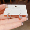 Small Hoop Earrings for Women, Copper Design with All-Around Zircon Accents, Gold or Silver Tone - Product view 2