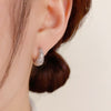Small Hoop Earrings for Women, Copper Design with All-Around Zircon Accents, Gold or Silver Tone - Product view 3