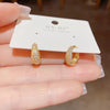 Small Hoop Earrings for Women, Copper Design with All-Around Zircon Accents, Gold or Silver Tone - Product view 4