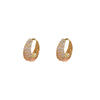 Small Hoop Earrings for Women, Copper Design with All-Around Zircon Accents, Gold or Silver Tone - Gold-Full Zirconium Ear Buckle (Thickened True Gold Color Preservation)