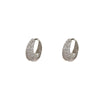 Small Hoop Earrings for Women, Copper Design with All-Around Zircon Accents, Gold or Silver Tone - silver-full zirconium ear buckle (thick real gold color)