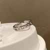 Open Rings for Women, Silver-Tone Alloy Bands in Assorted Geometric Designs - 0436
