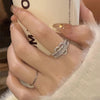 Open Rings for Women, Silver-Tone Alloy Bands in Assorted Geometric Designs - 0240