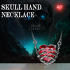 Heart Claw Pendant Necklace, Dark Red Heart with Black Zinc Alloy Claw Setting, Gothic-Inspired Design - Product view 4