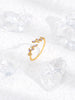 Leaf Ring with Colored Cubic Zirconia, Copper, Adjustable, 19 Color Options