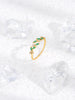 Leaf Ring with Colored Cubic Zirconia, Copper, Adjustable, 19 Color Options